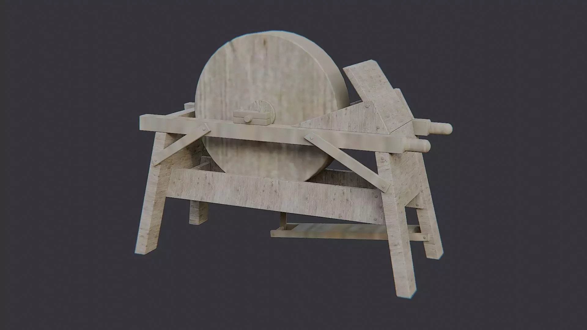 Carpenter Sharpening Wheel for Wood Tools Low-poly 3D model_2