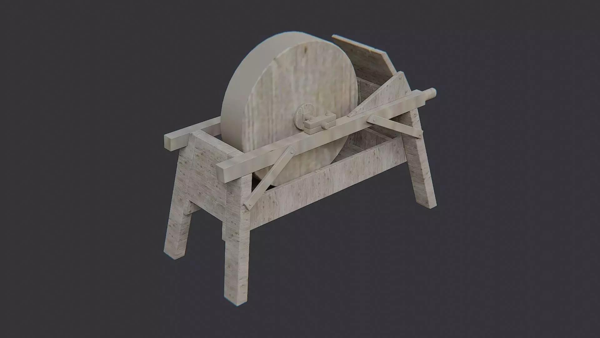 Carpenter Sharpening Wheel for Wood Tools Low-poly 3D model_0