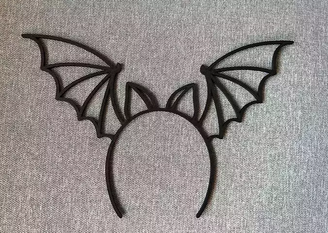 Bat Wings Headband STL  3D print model
