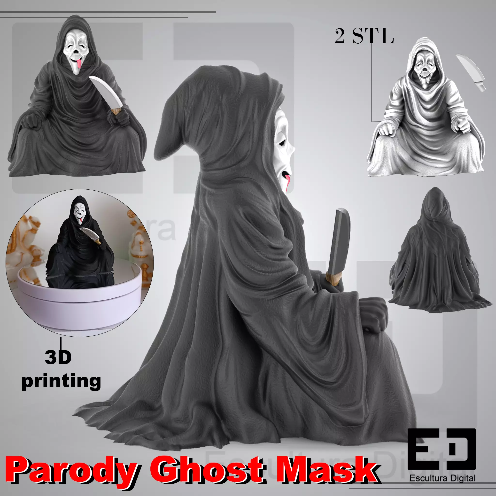 Parody Ghost Mask - Scary Movie 3D print model_6