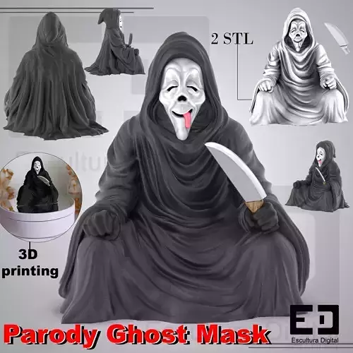 Parody Ghost Mask - Scary Movie 3D print model Parody Ghost Mask - Scary Movie 3D print model