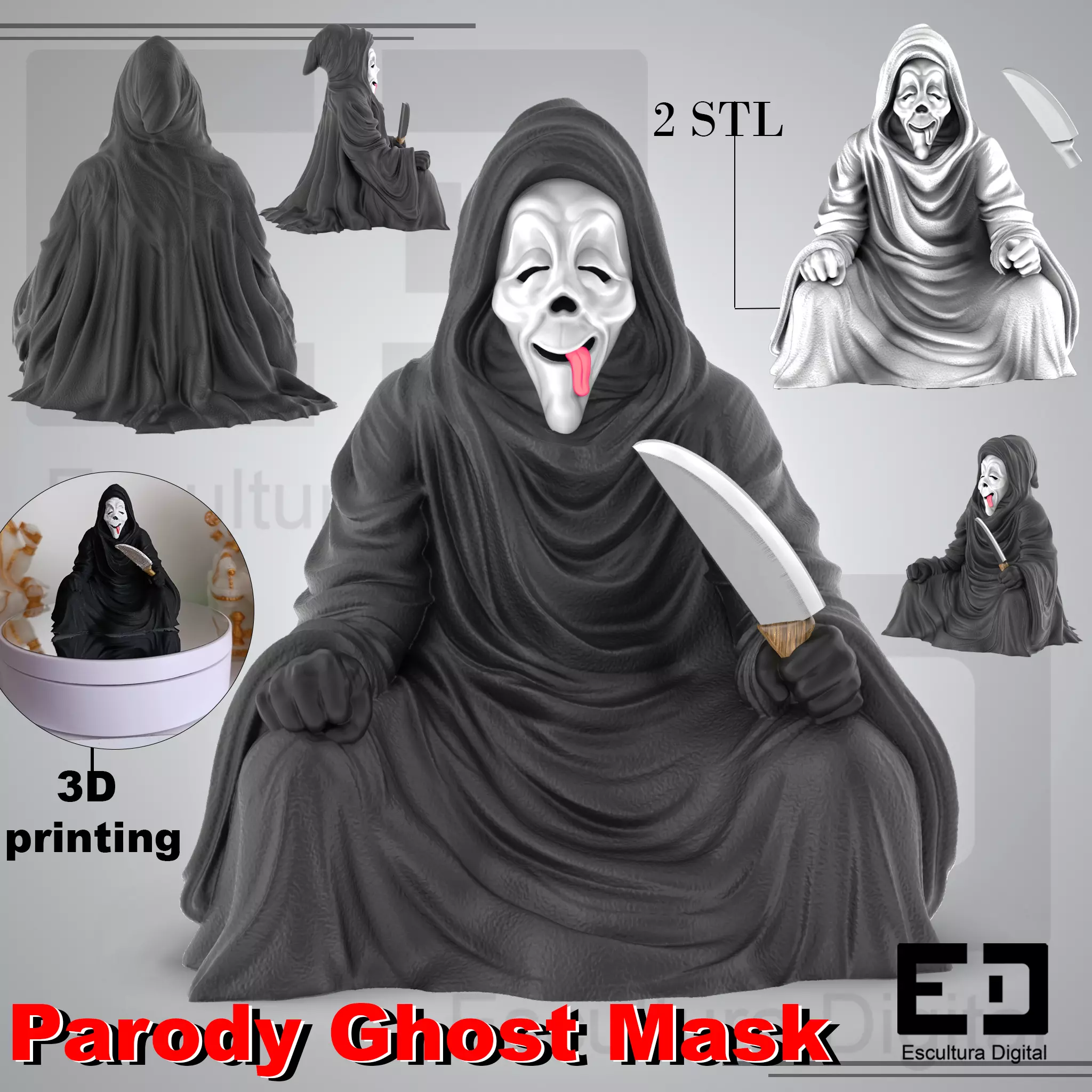 Parody Ghost Mask - Scary Movie 3D print model_0