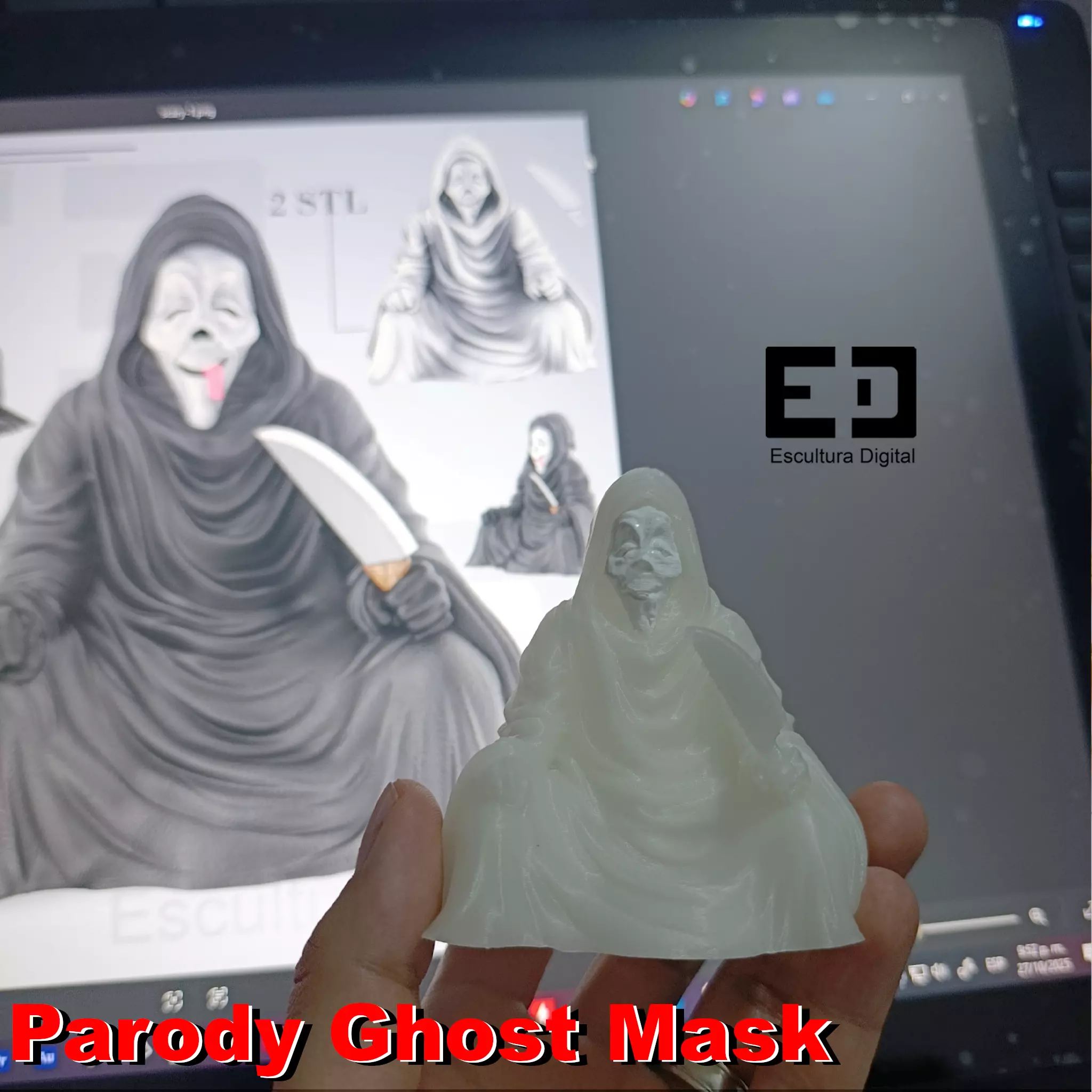 Parody Ghost Mask - Scary Movie 3D print model_3