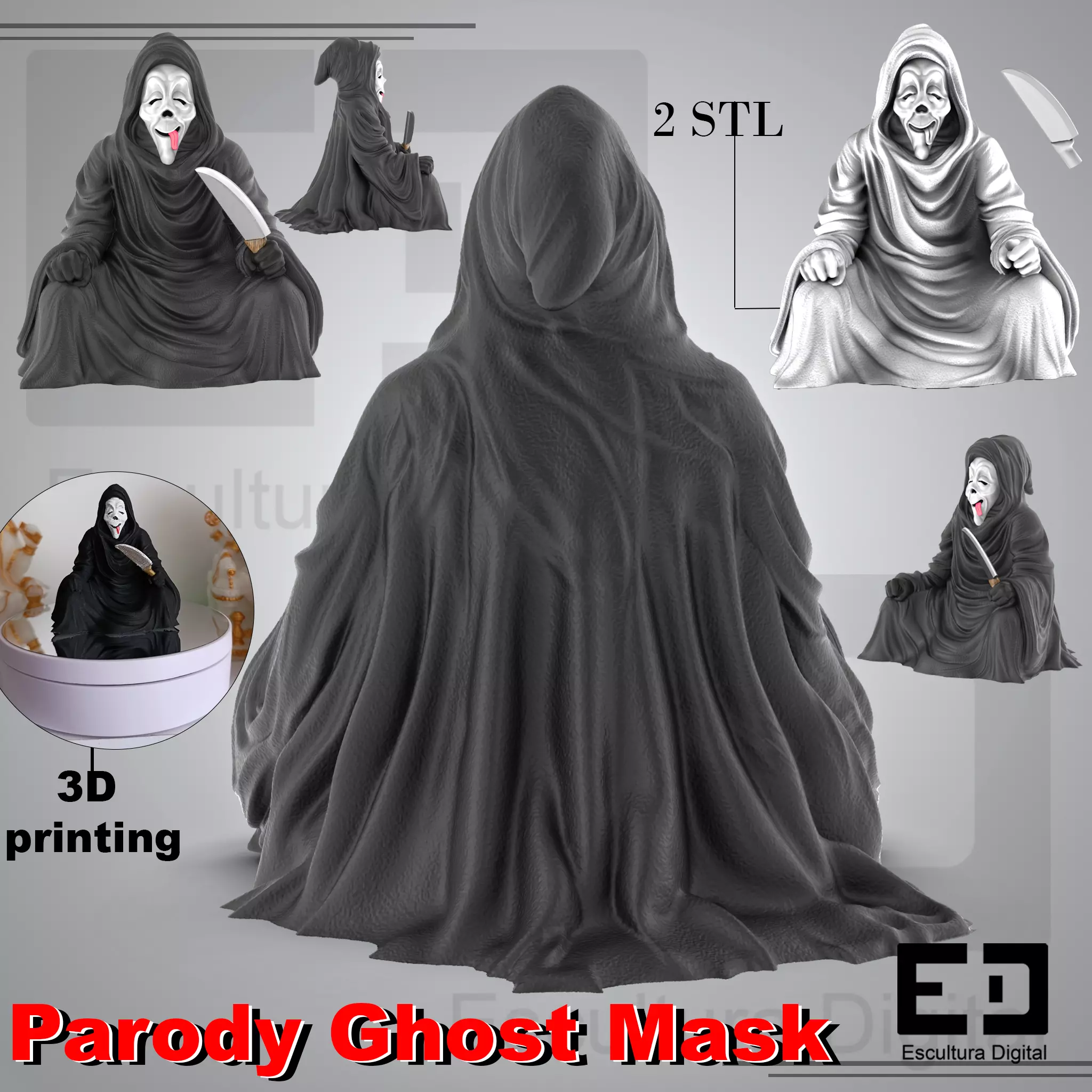 Parody Ghost Mask - Scary Movie 3D print model_2