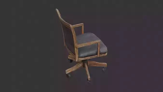 Vintage Leather Office Chair On Wheels