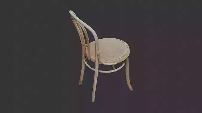 Wooden Dining Chair with Curved Back