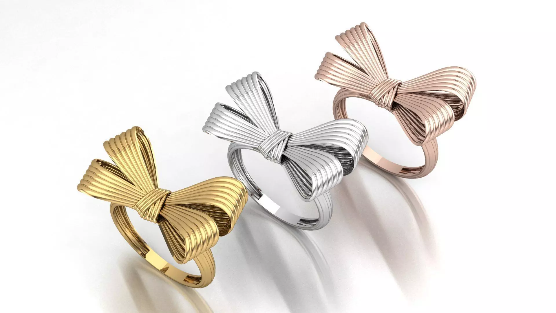 Bow tie ring 3D print model_0