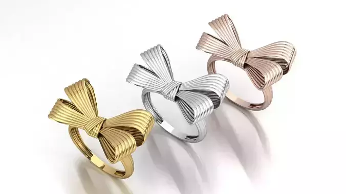 Bow tie ring 3D print model