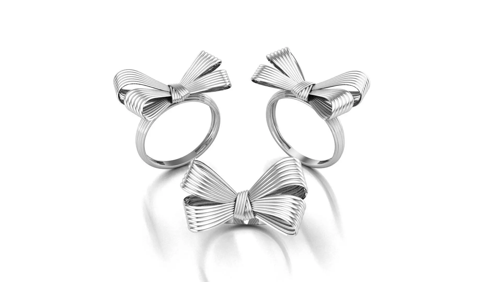 Bow tie ring 3D print model_4