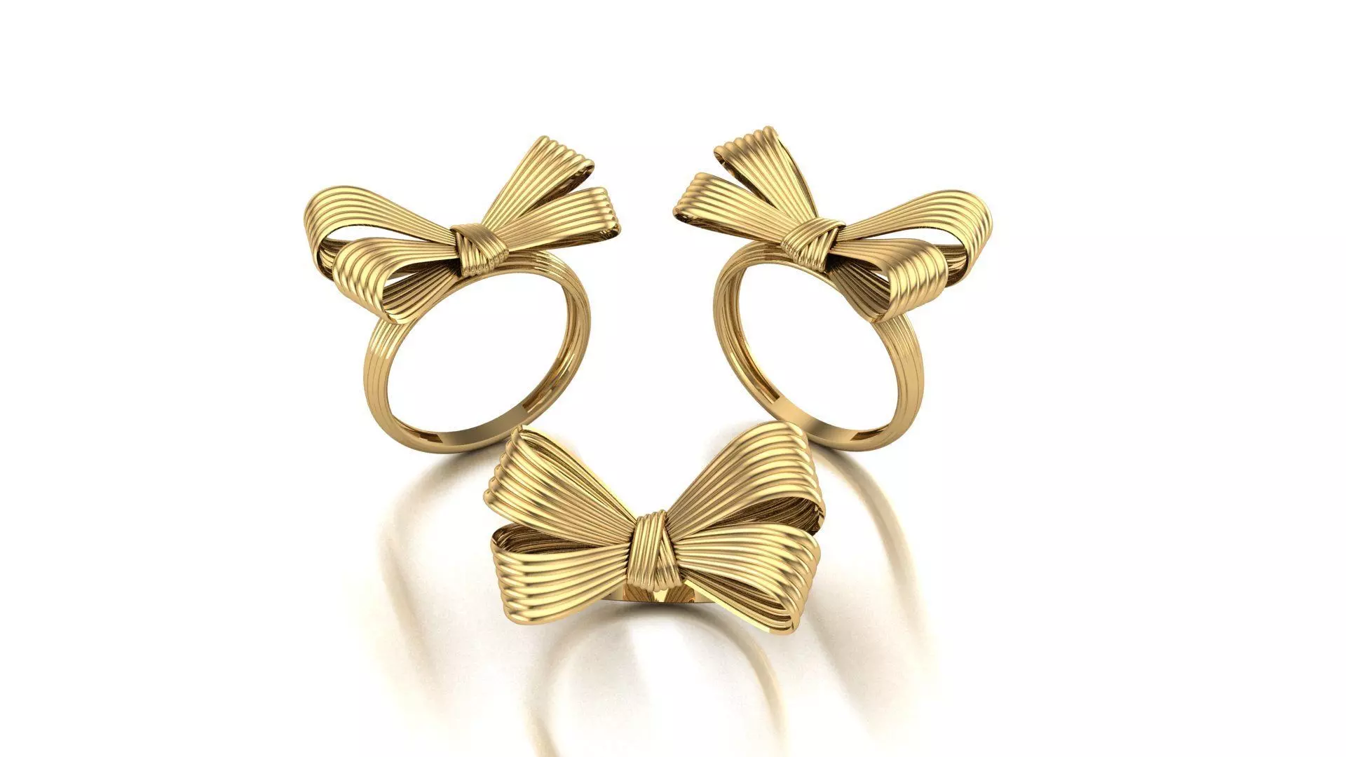 Bow tie ring 3D print model_2