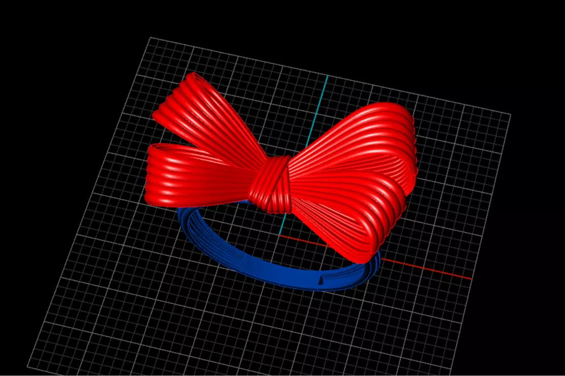 Bow tie ring 3D print model_11