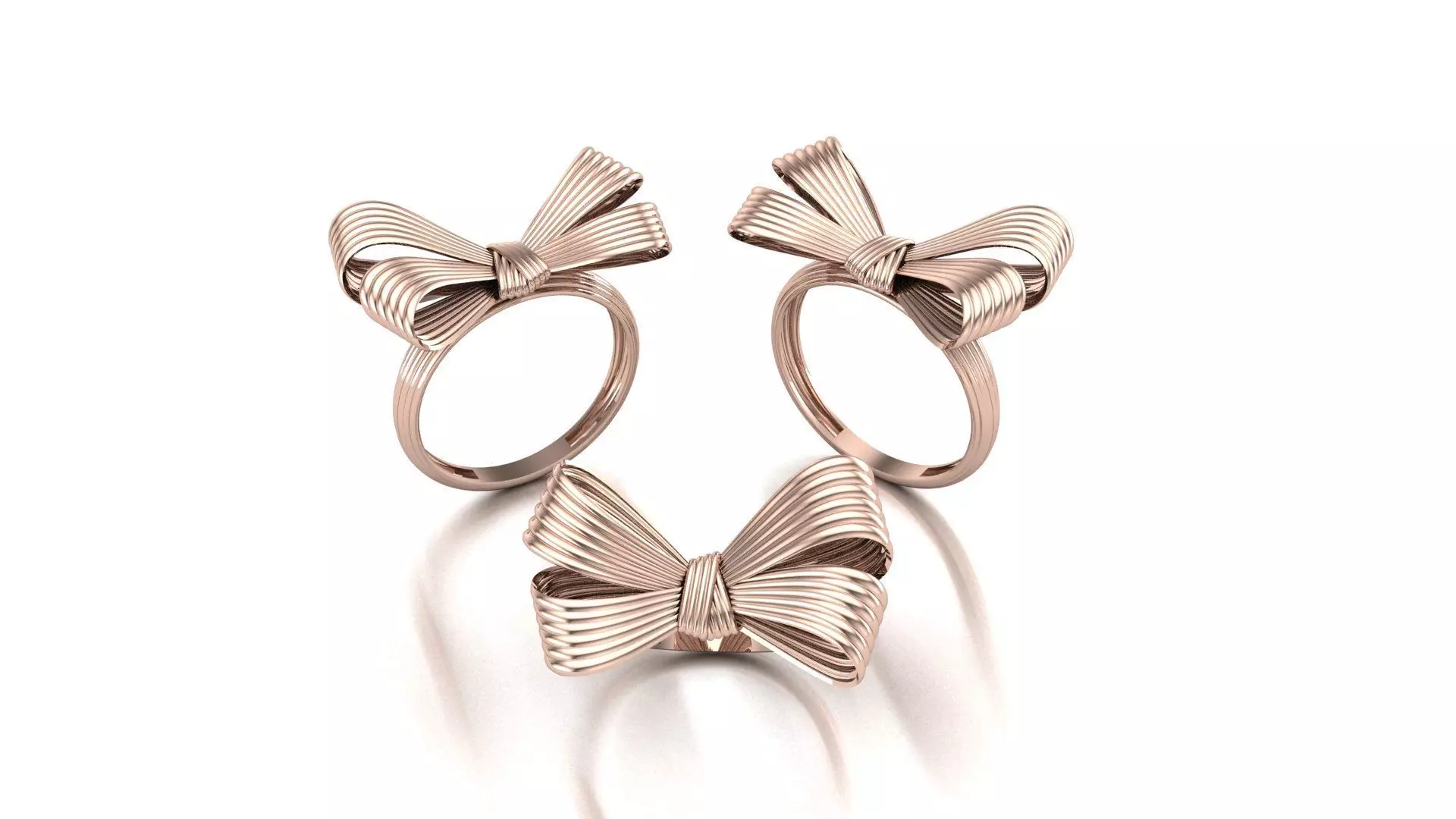Bow tie ring 3D print model_3