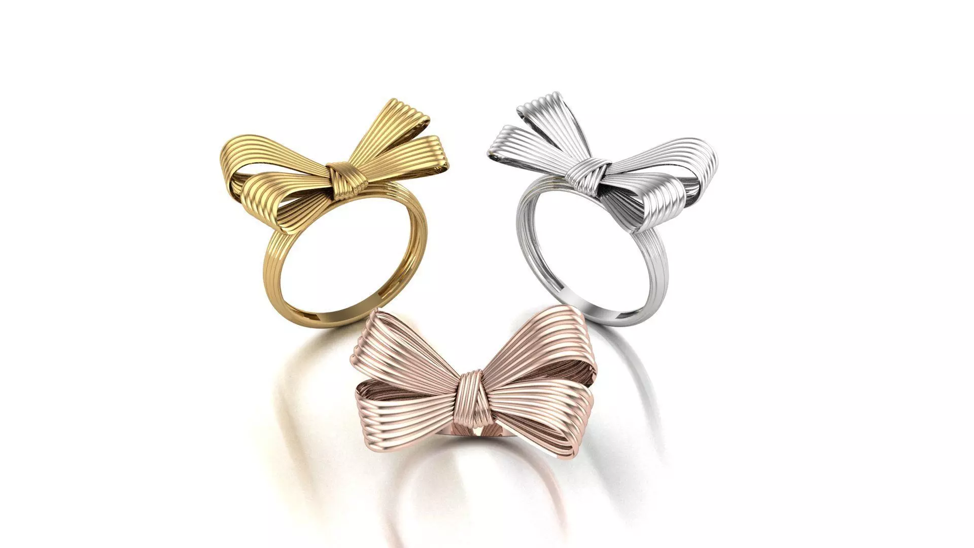 Bow tie ring 3D print model_1