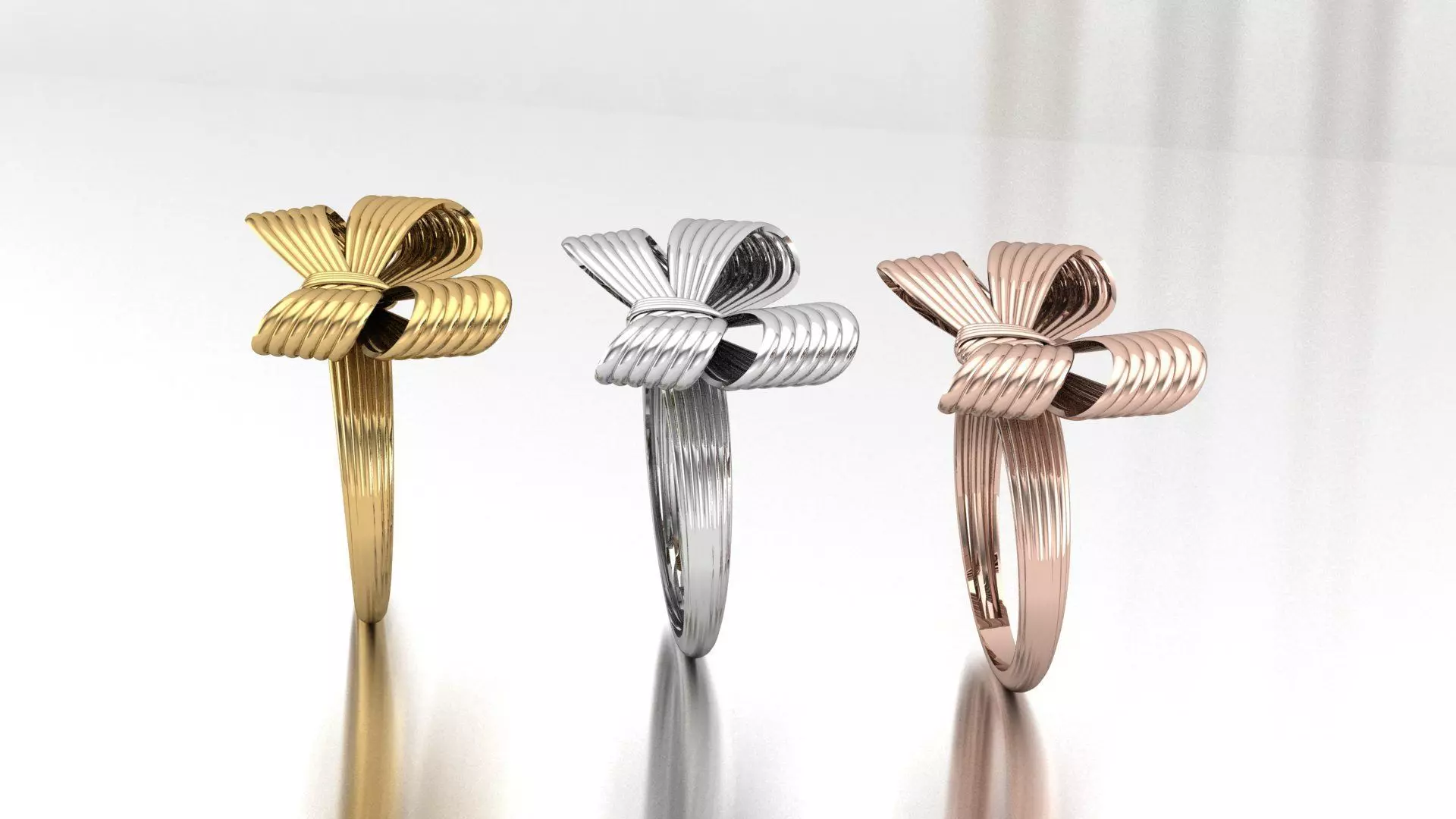 Bow tie ring 3D print model_9