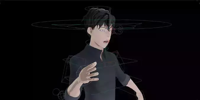 Anime Style Male Anatomy Character in Shirt-Pant