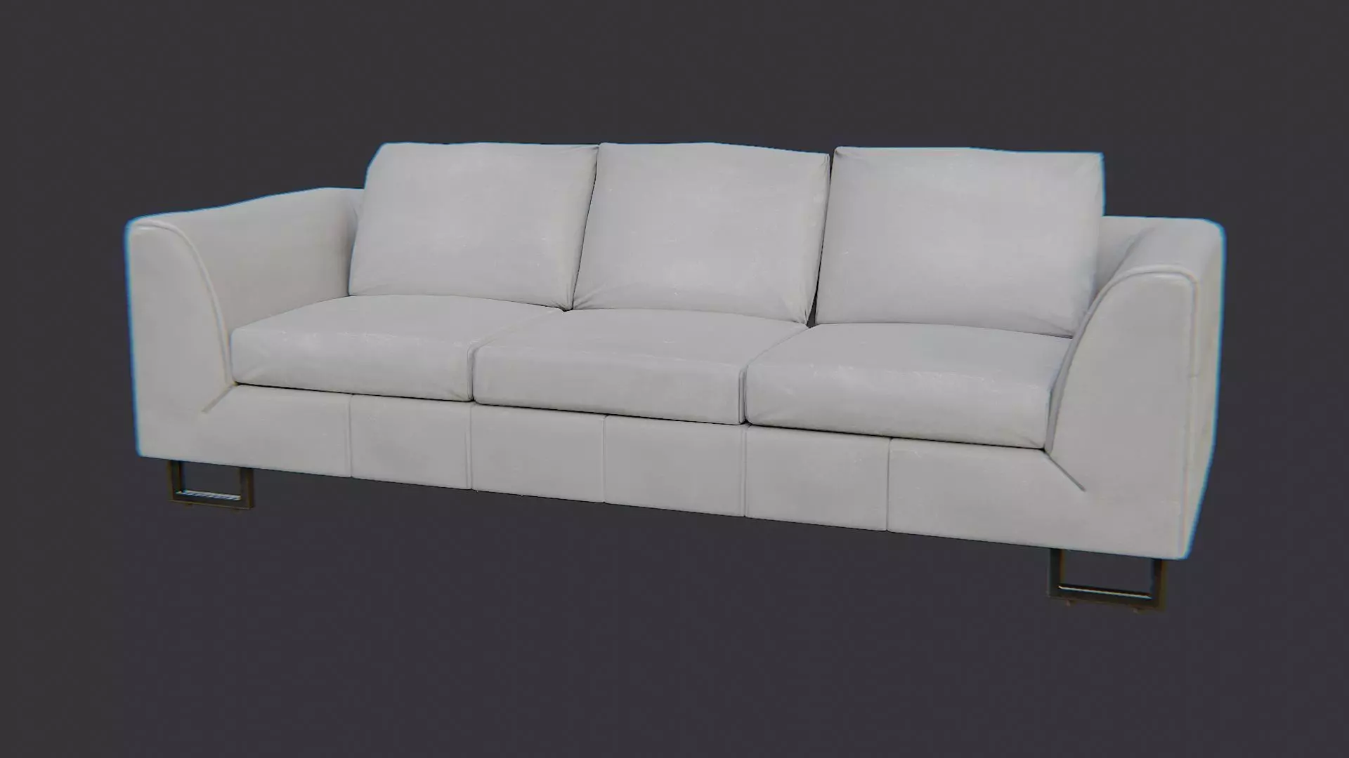 Modern three-seat sofa Low-poly 3D model_2