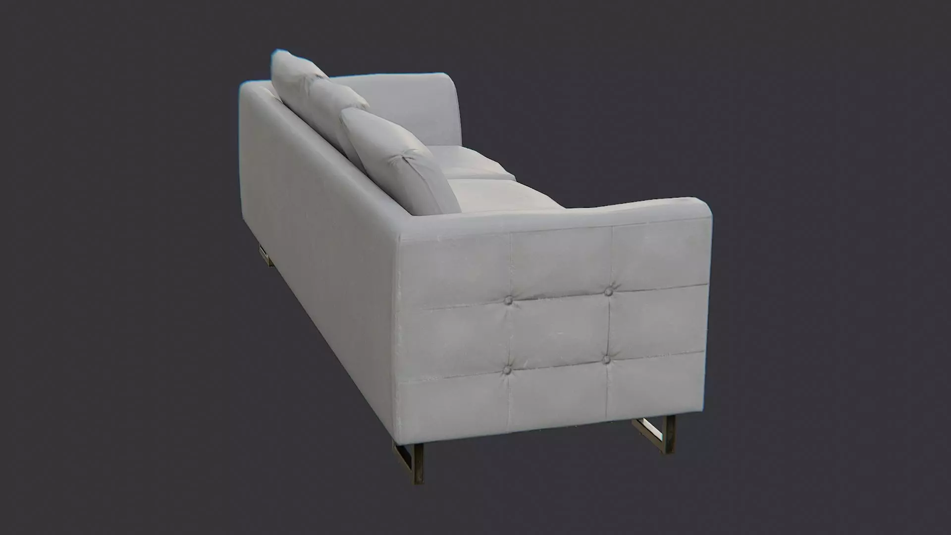 Modern three-seat sofa Low-poly 3D model_1