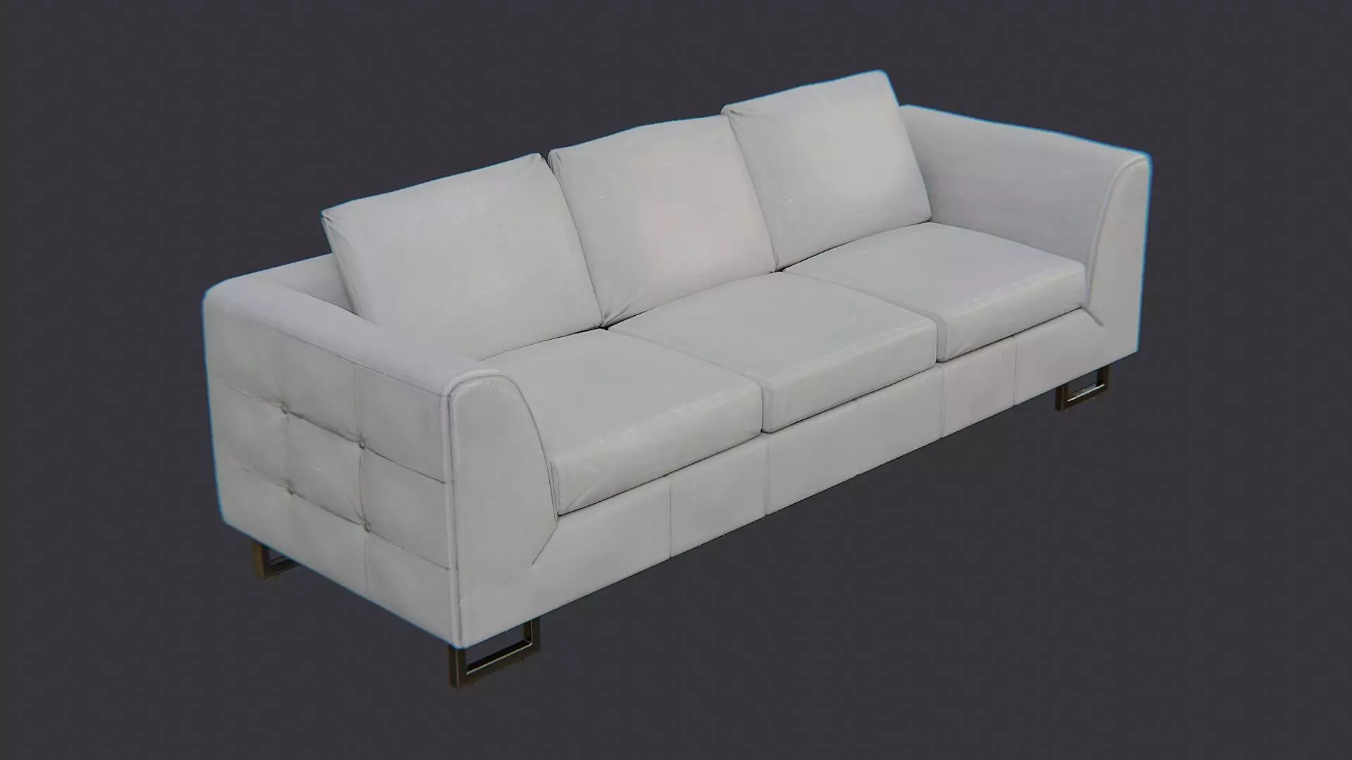 Modern three-seat sofa Low-poly 3D model_0