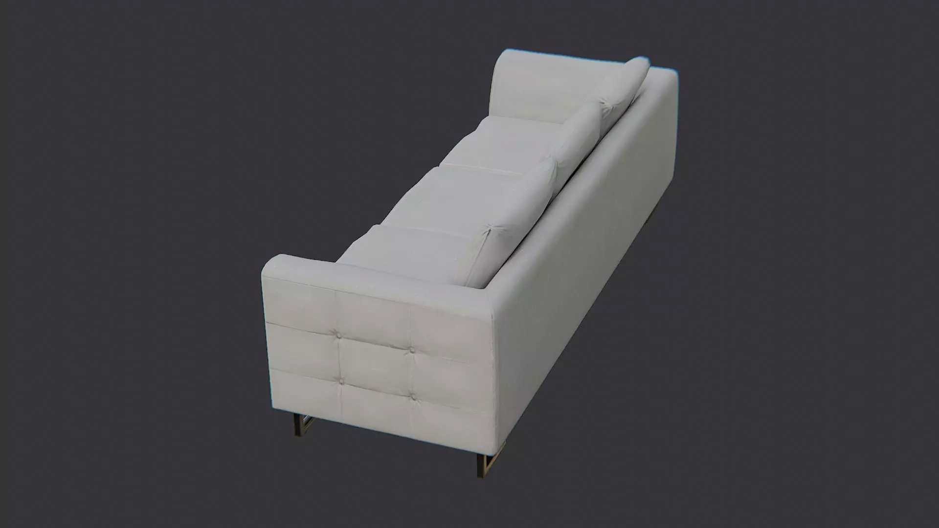 Modern three-seat sofa Low-poly 3D model_3