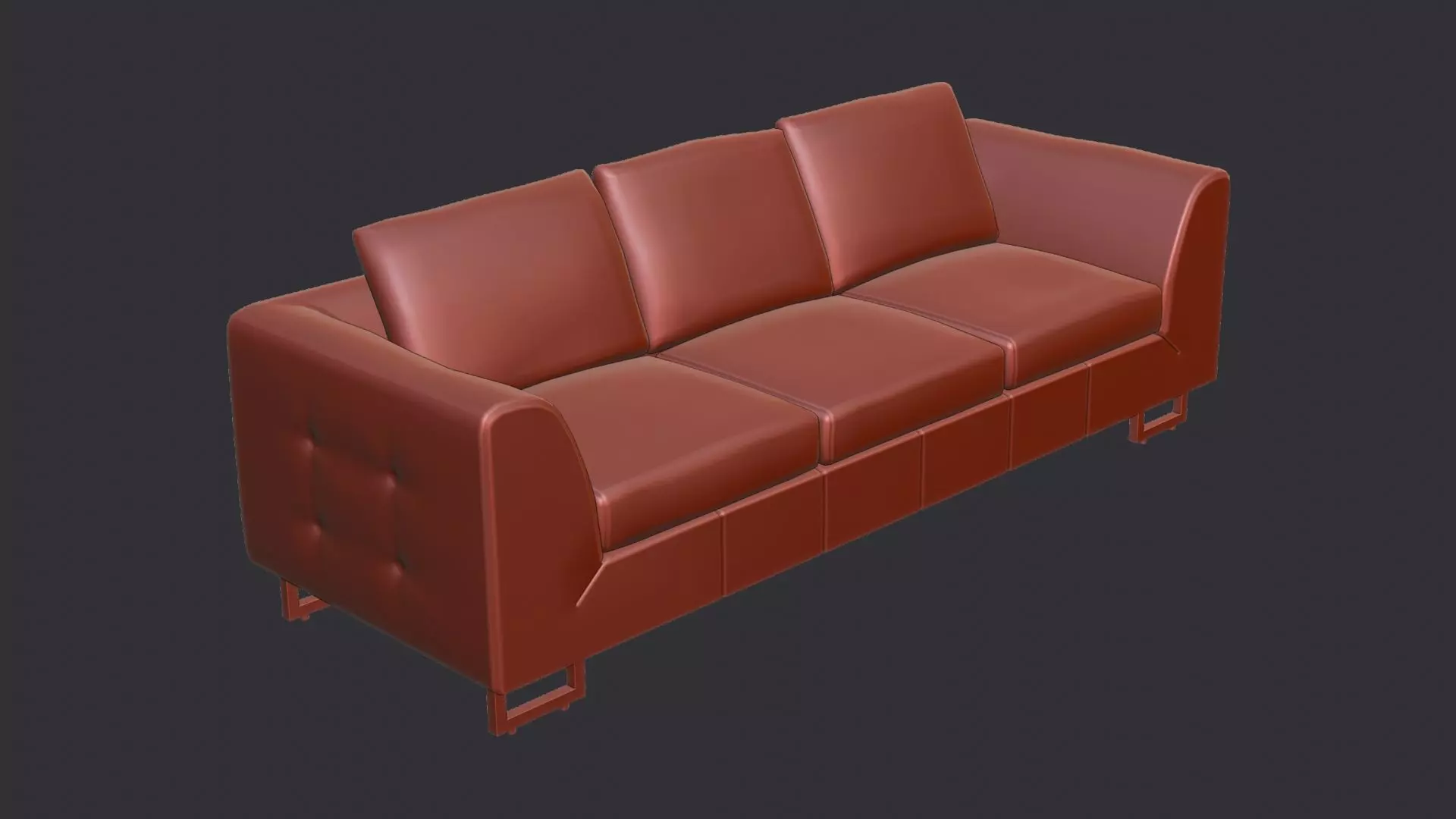 Modern three-seat sofa Low-poly 3D model_6