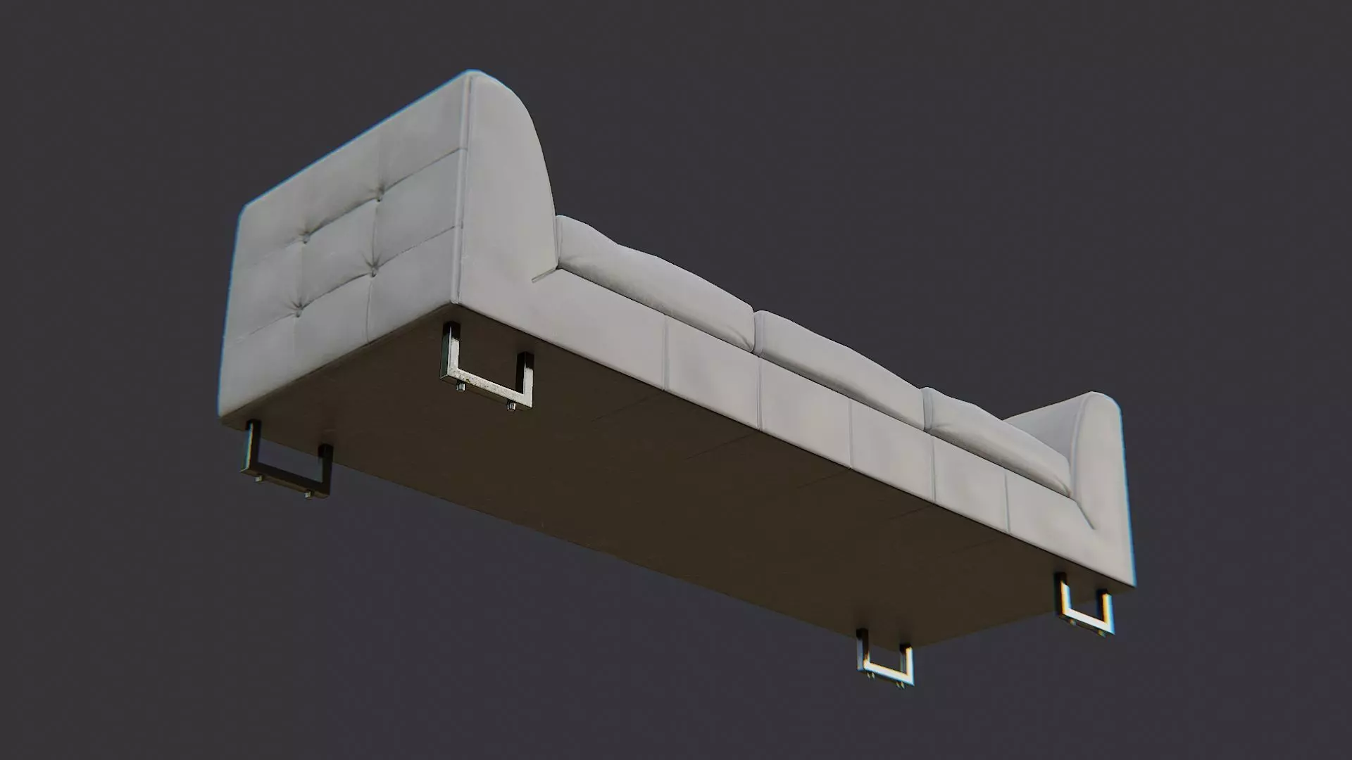 Modern three-seat sofa Low-poly 3D model_5