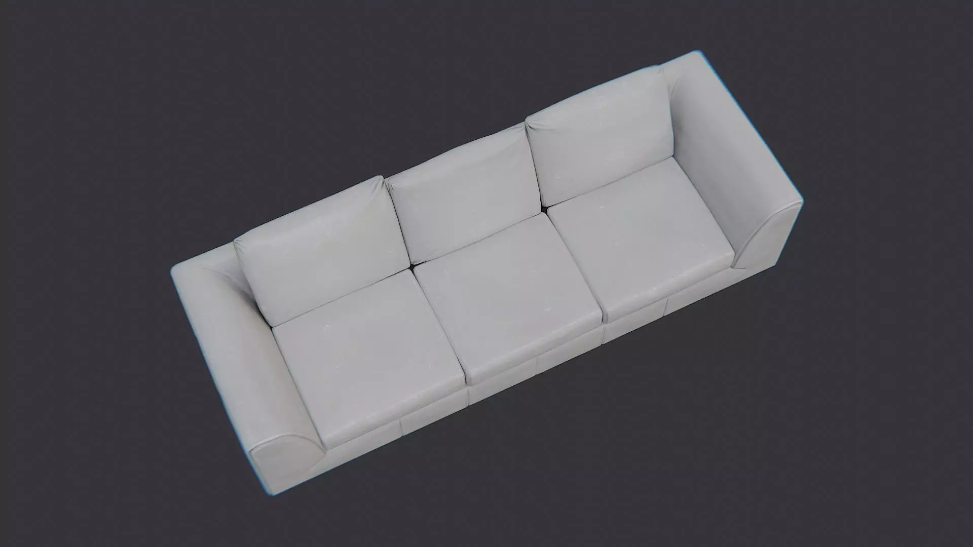 Modern three-seat sofa Low-poly 3D model_4