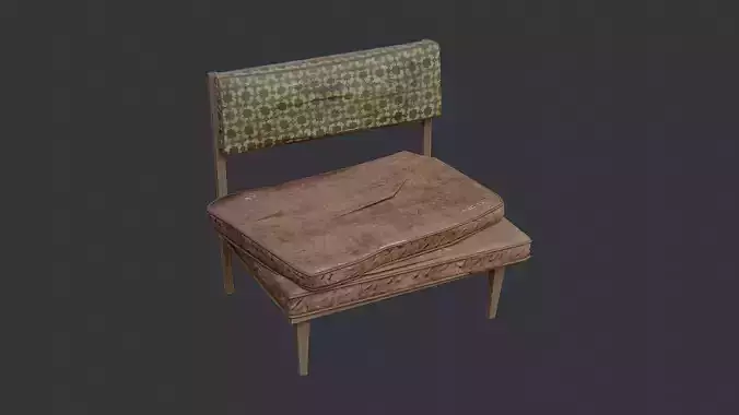 Rustic Rural Couch with Weathered Fabric