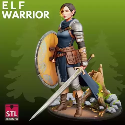 Elf Warrior STL Fantasy 3D Model 3D print model