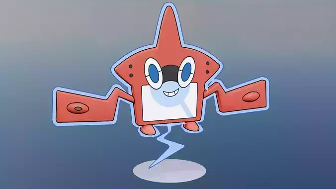 Pokemon Rotomdex Low-poly 3D model