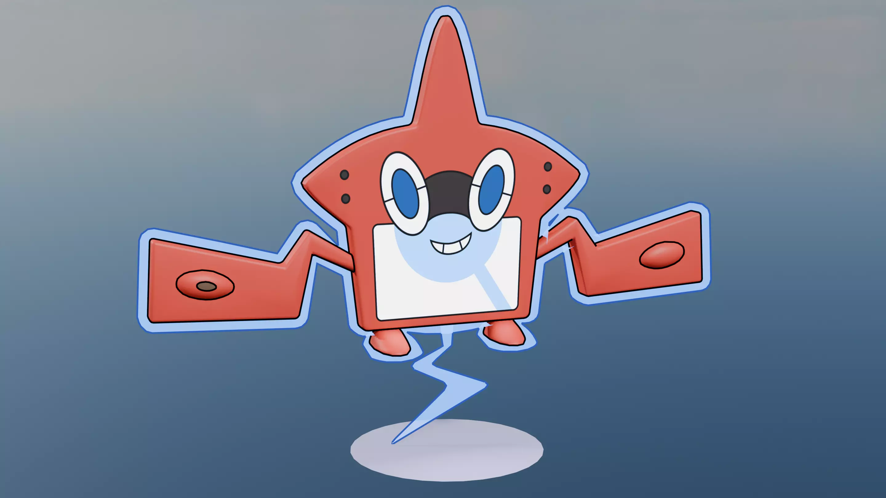 Pokemon Rotomdex Low-poly 3D model_0