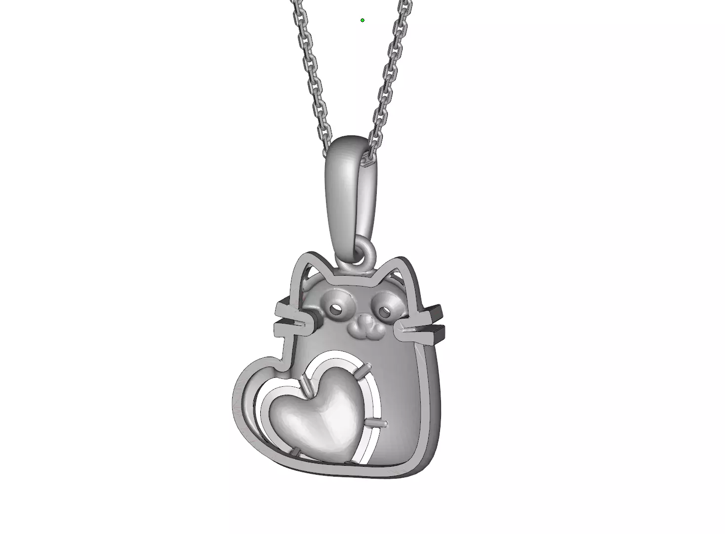 Cat with Heart 3D print model_4