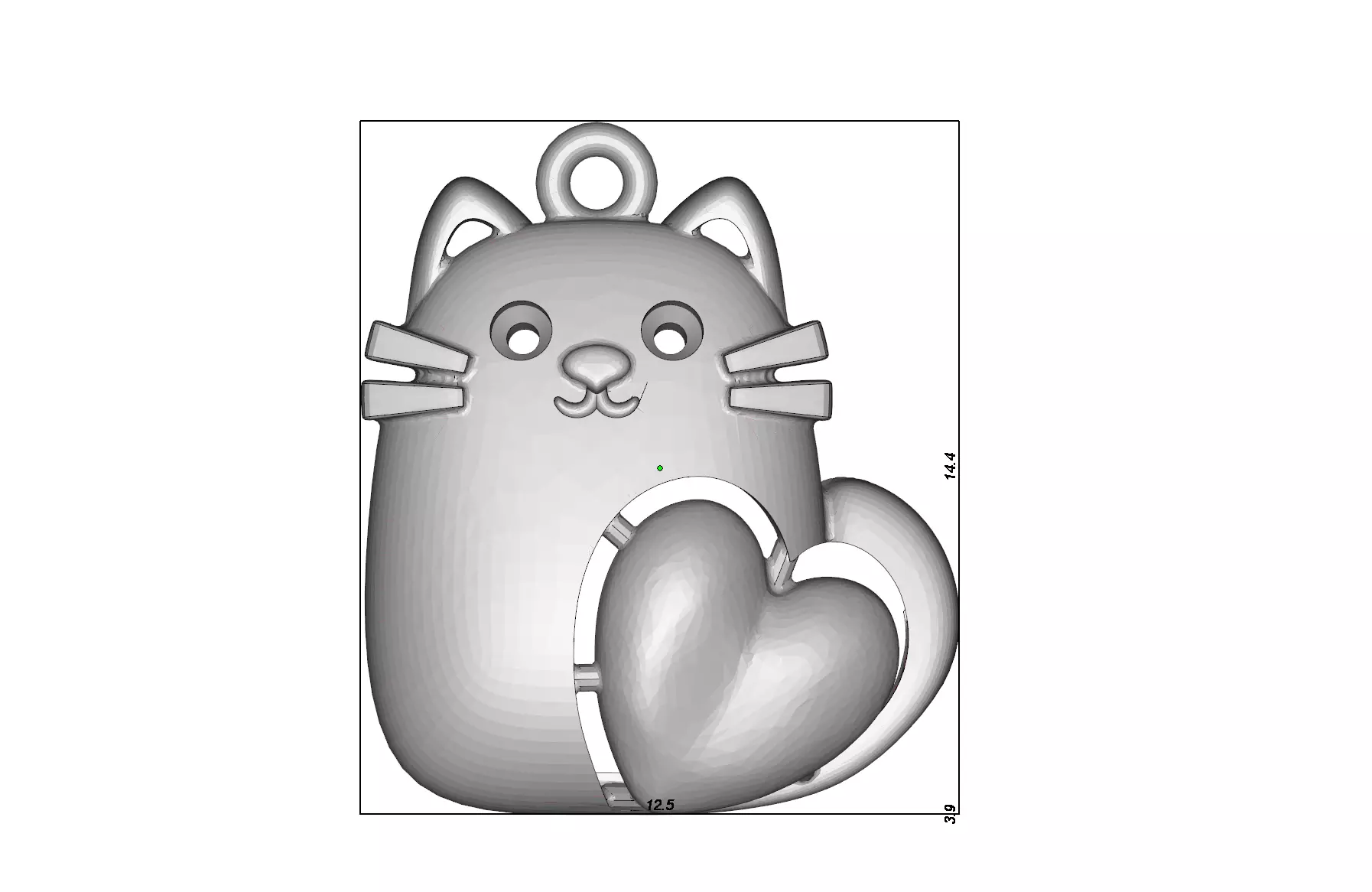Cat with Heart 3D print model_2