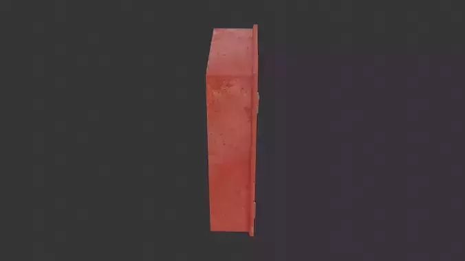 Red fire extinguisher cabinet with glass door