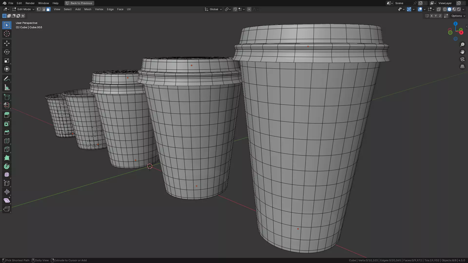 Coffee Cup Set 3D model_4