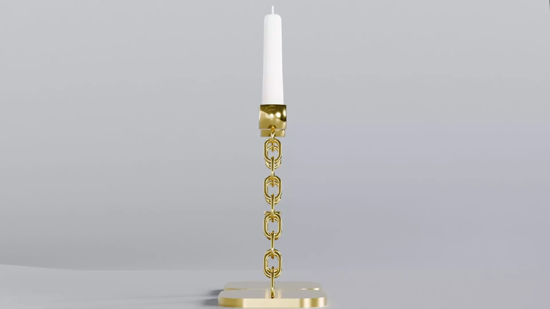 Alphabet AI Chain Gold Candleholder 3D Model True 4K PBR Render Low-poly 3D model_2