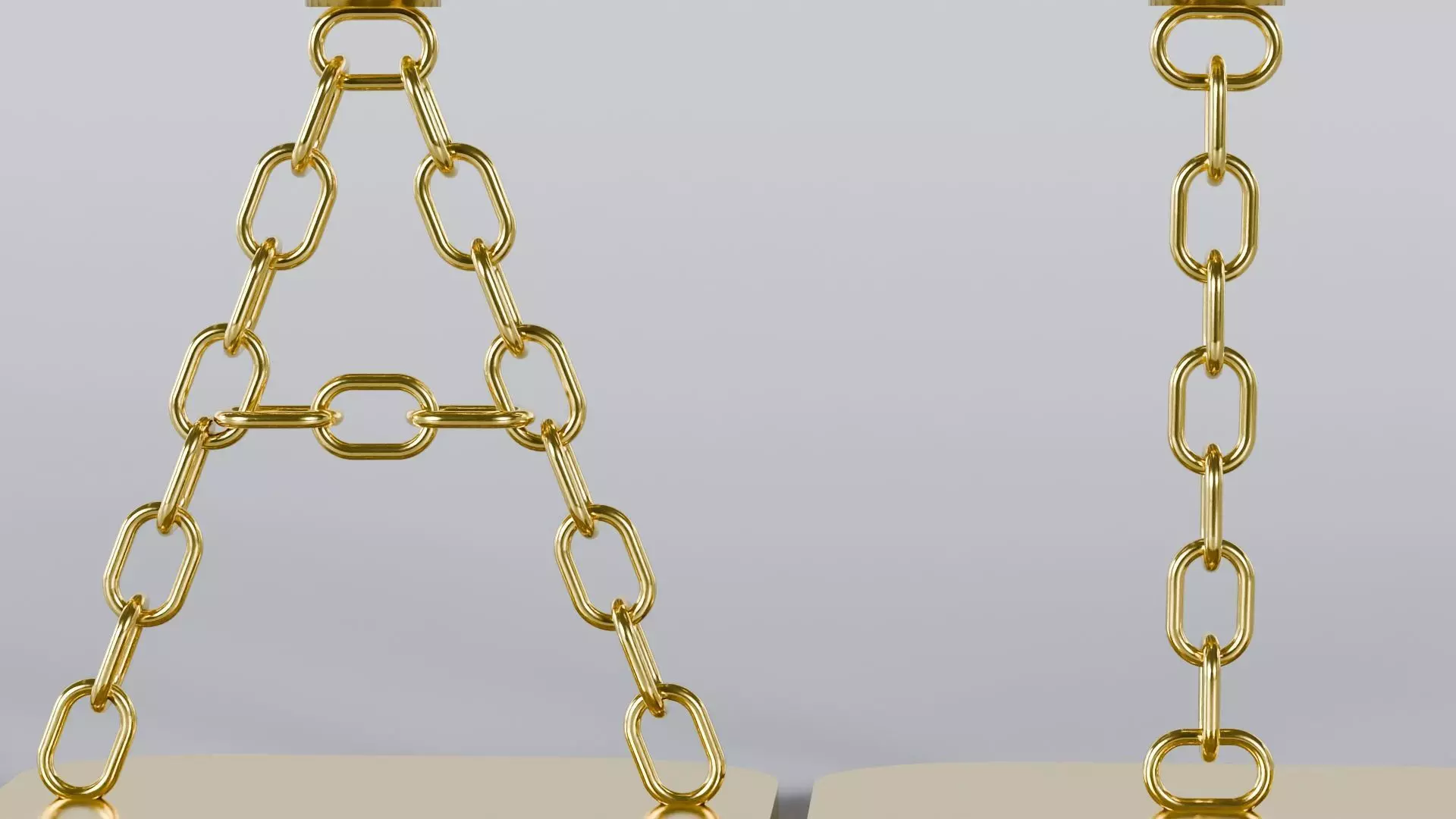 Alphabet AI Chain Gold Candleholder 3D Model True 4K PBR Render Low-poly 3D model_4