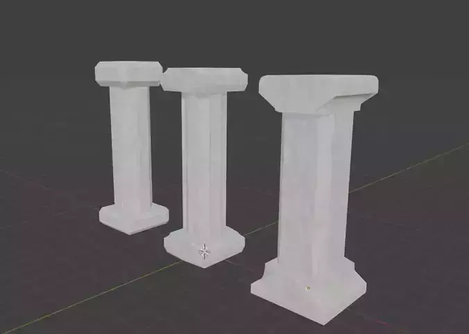 marble pillars low poly