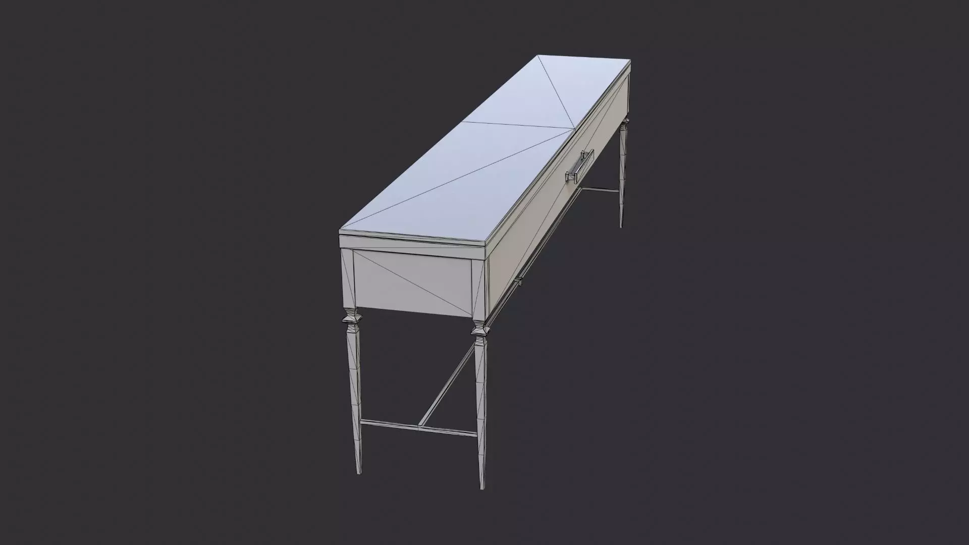 Hallway Console Table with Glass Top Low-poly 3D model_7
