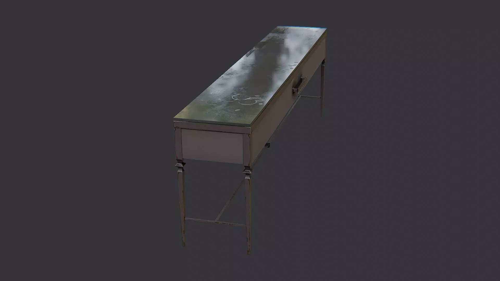 Hallway Console Table with Glass Top Low-poly 3D model_0