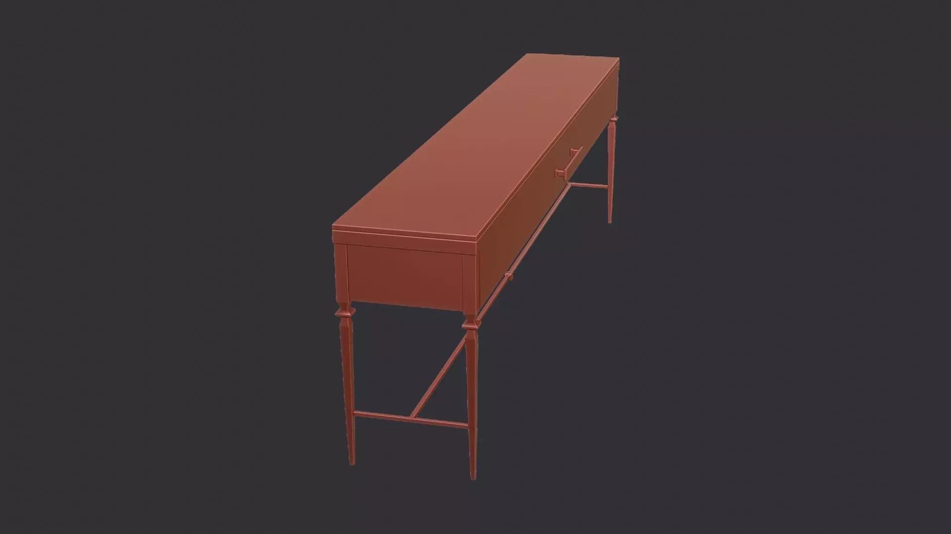 Hallway Console Table with Glass Top Low-poly 3D model_6