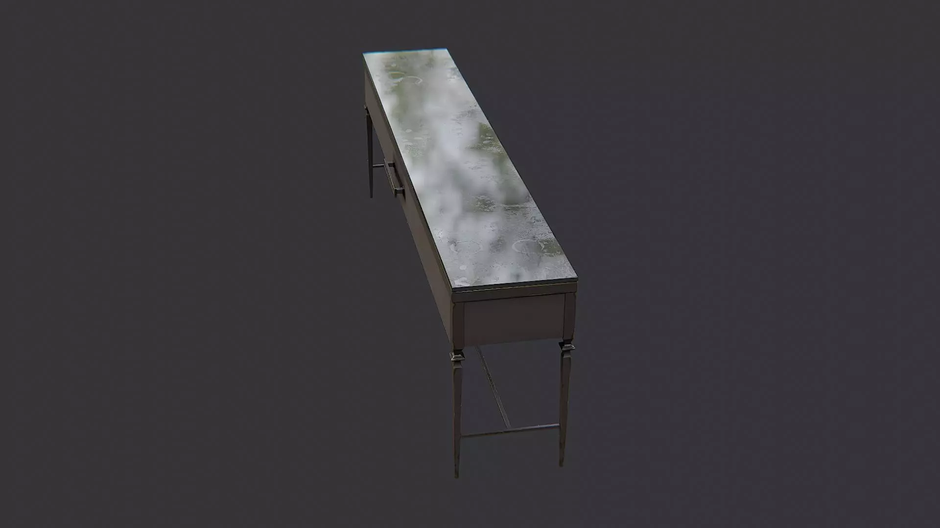 Hallway Console Table with Glass Top Low-poly 3D model_3