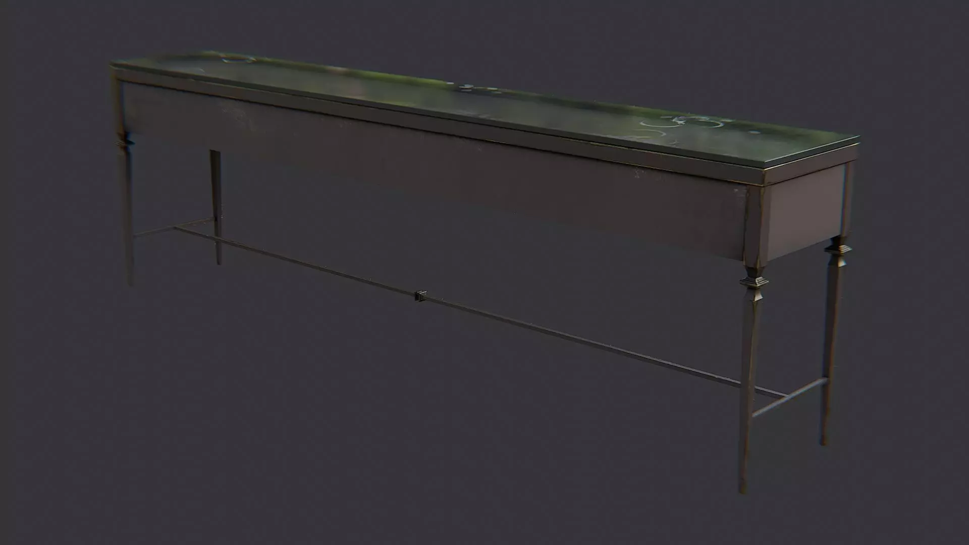 Hallway Console Table with Glass Top Low-poly 3D model_1