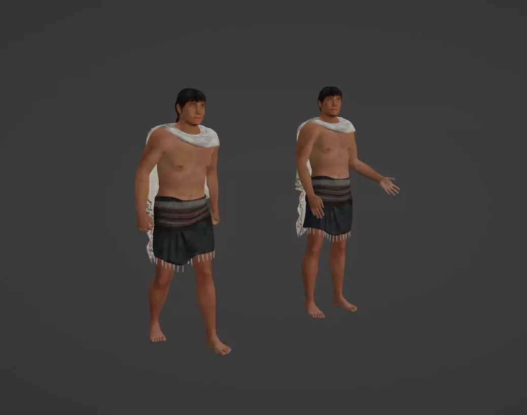 Hohokam Man Low-poly 3D model