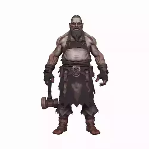 Burly Soot Covered Undead Blacksmith 3D Model World