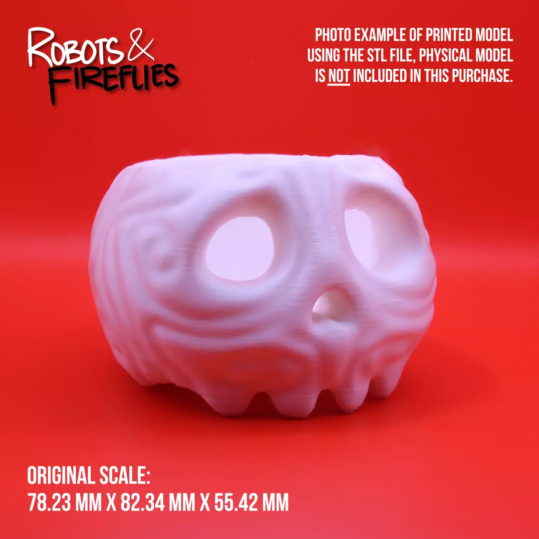 Cute Skull with Swirl Design 3D print model_2
