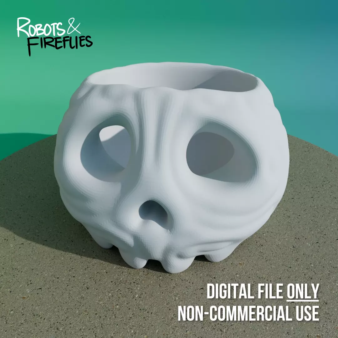 Cute Skull with Swirl Design 3D print model_0