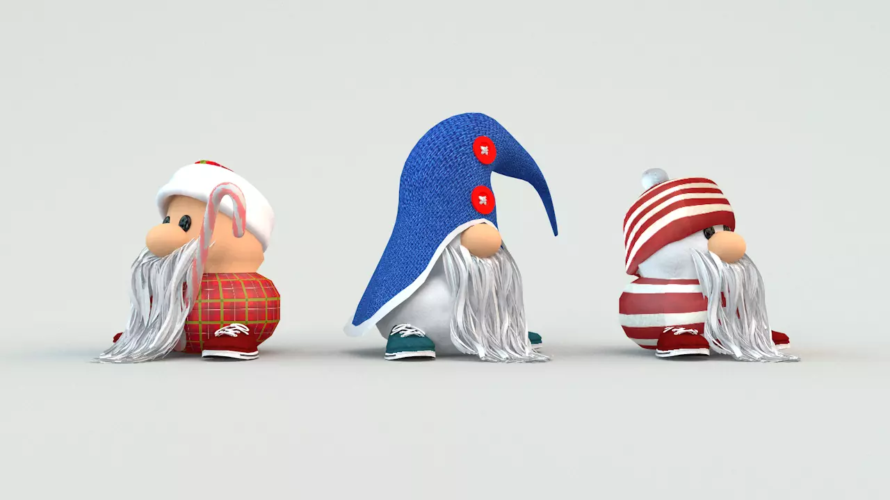Snowball Doll Elf 3D Model 3D model