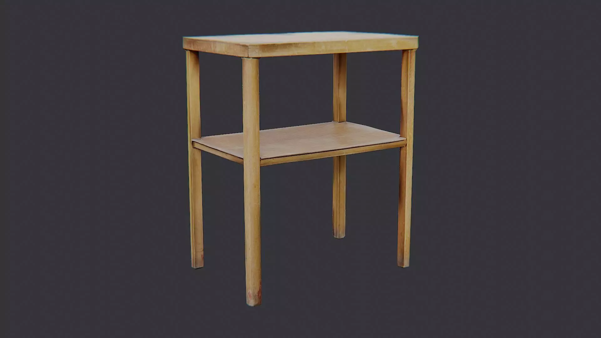 End Table Wood Kitchen Side Table Low-poly 3D model_2