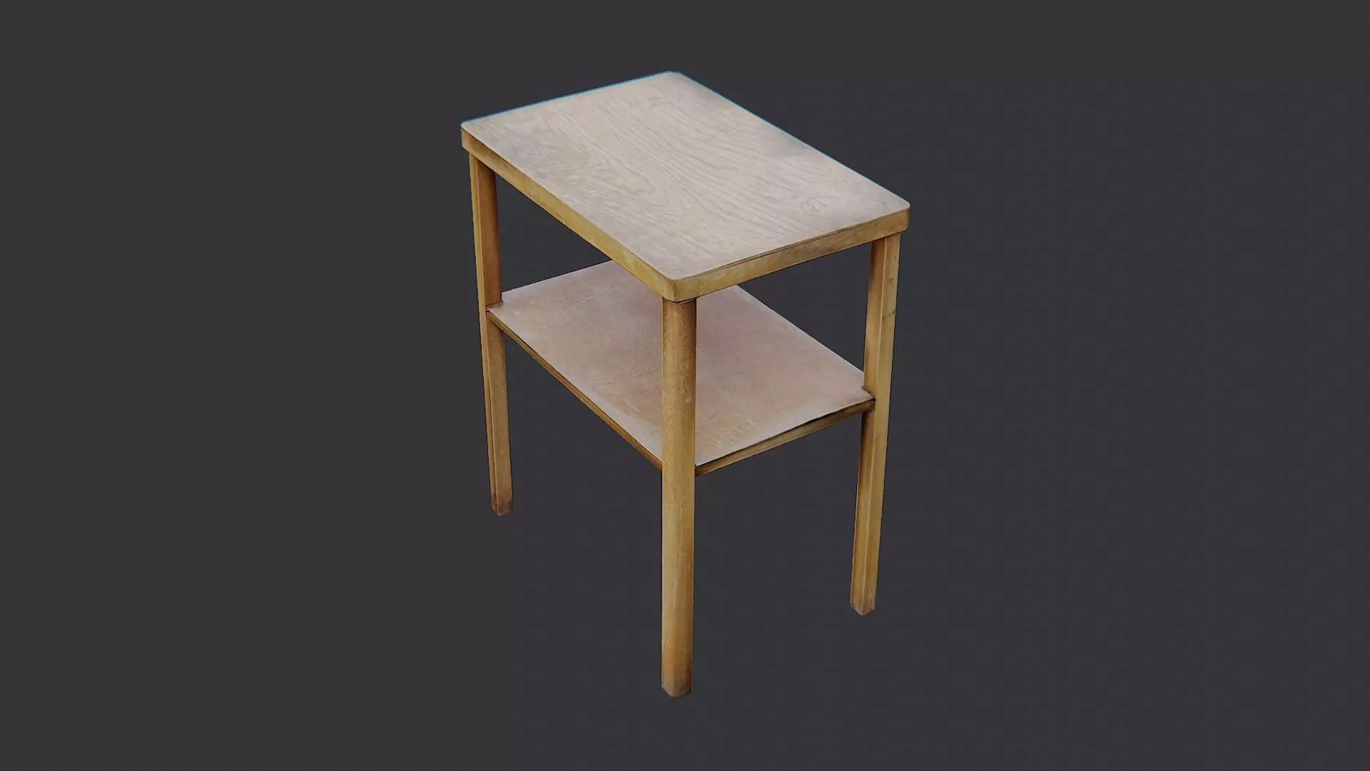 End Table Wood Kitchen Side Table Low-poly 3D model_3