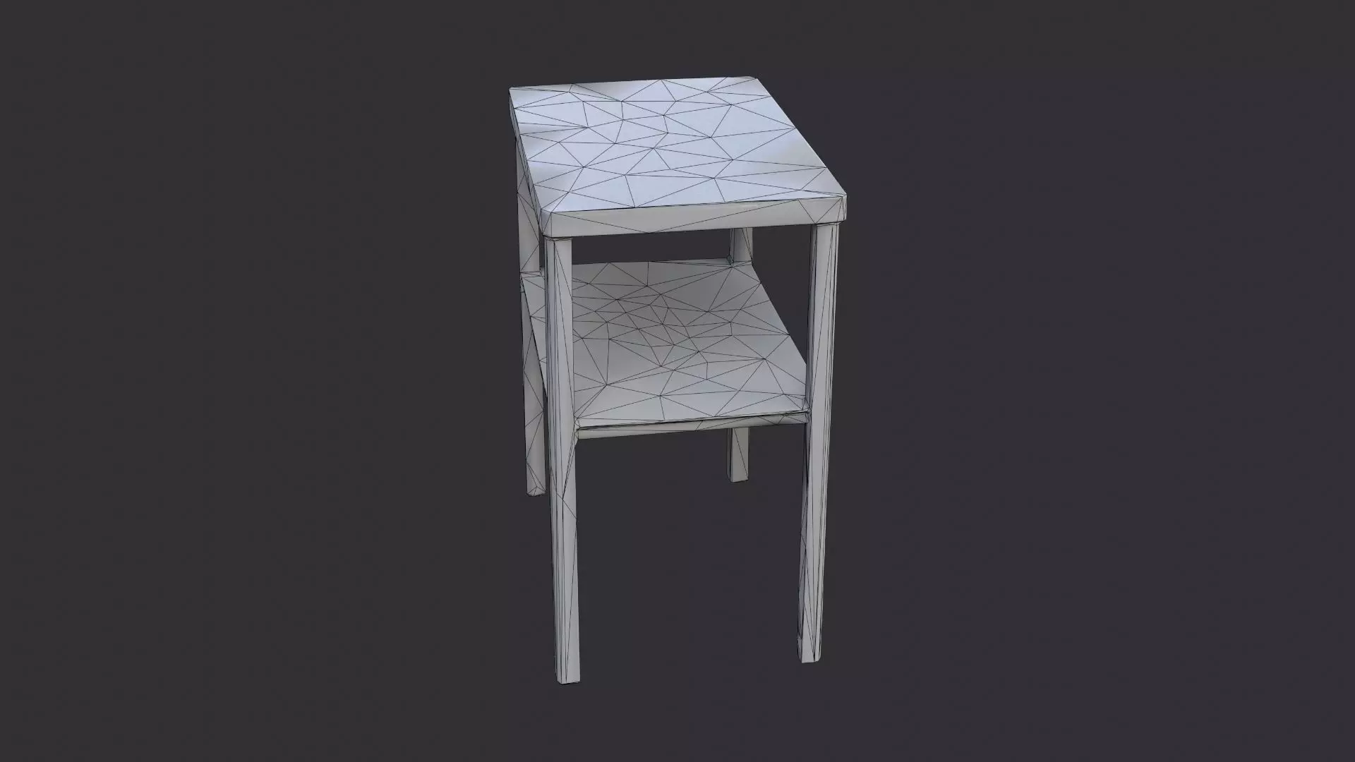 End Table Wood Kitchen Side Table Low-poly 3D model_7
